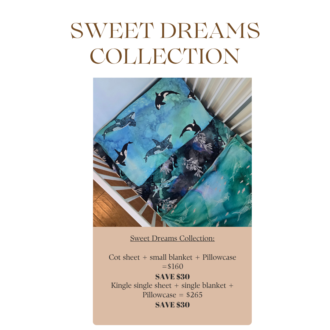 Sweet Dreams Collection - Blanket + Sheet + Pillowcase