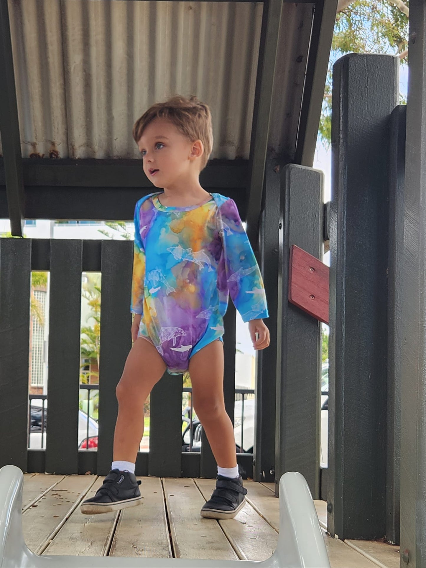 Long sleeve Onesie - Dolphin Island