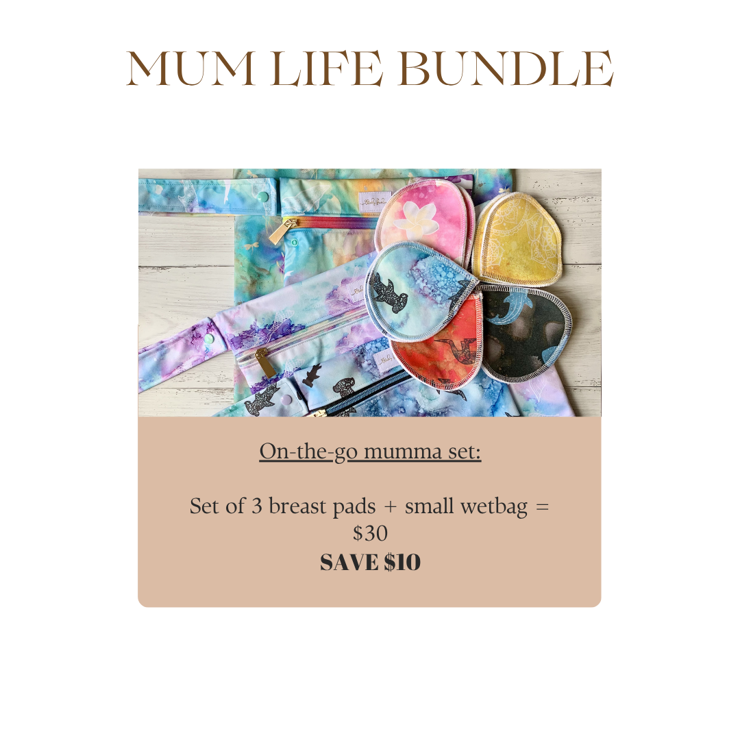 On-the-go mama set - Breast pads + Small Wetbag