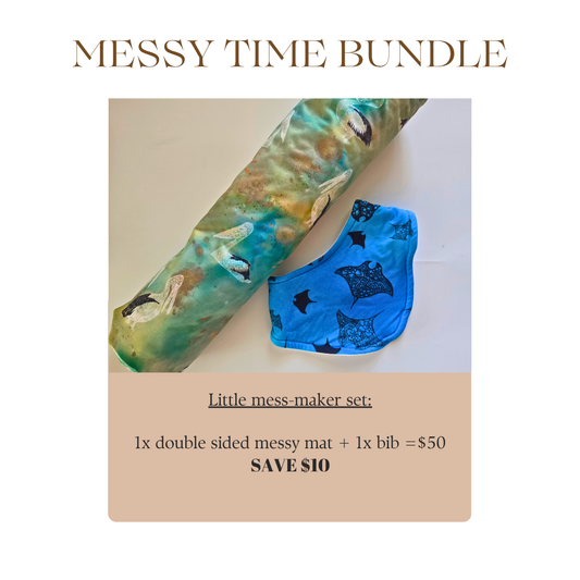 Little Mess Maker Set - Messy Mat + Bib