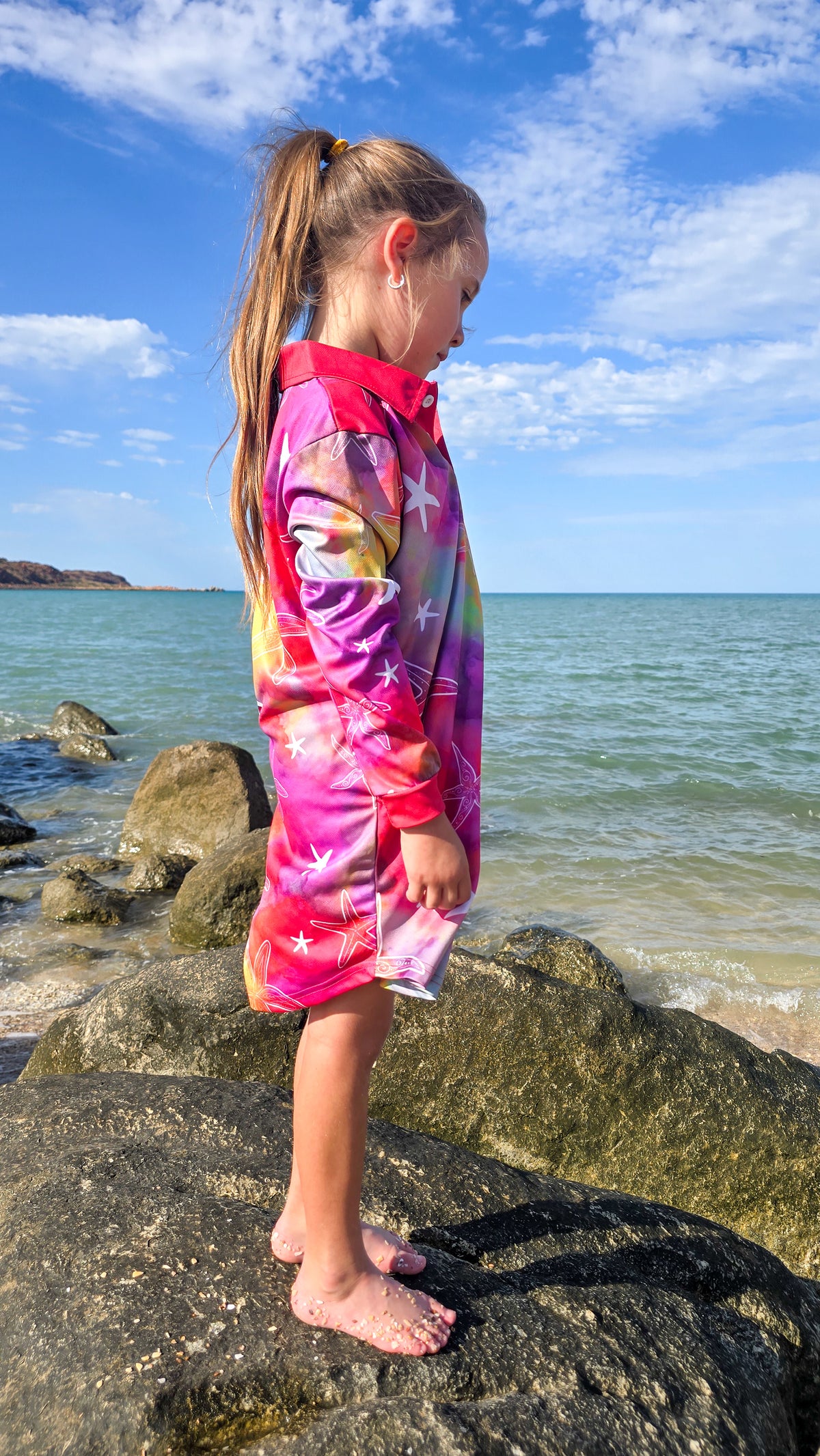 PRE ORDER - Kids Fishing Dress - Sunset Reef