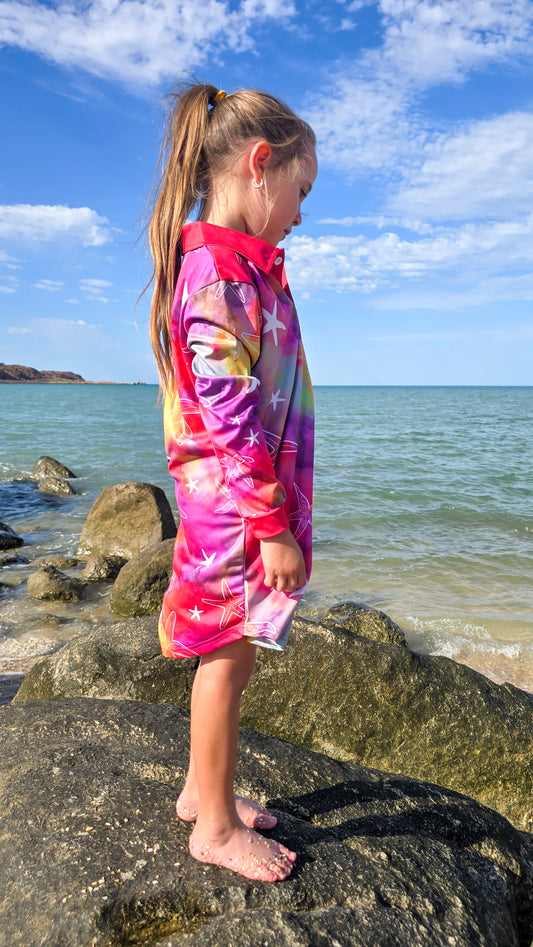 PRE ORDER - Kids Fishing Dress - Sunset Reef