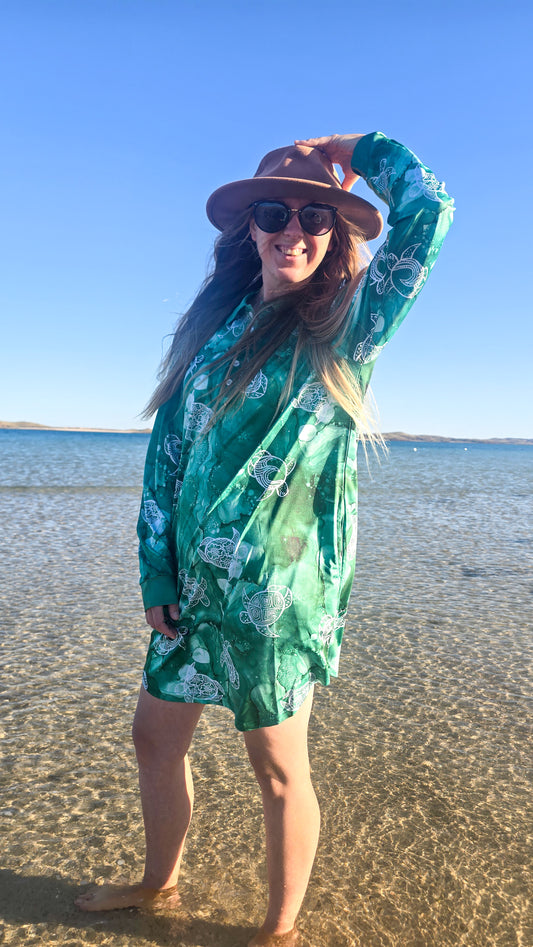 PRE ORDER - Adult Fishing Dress - Turtle Lagoon