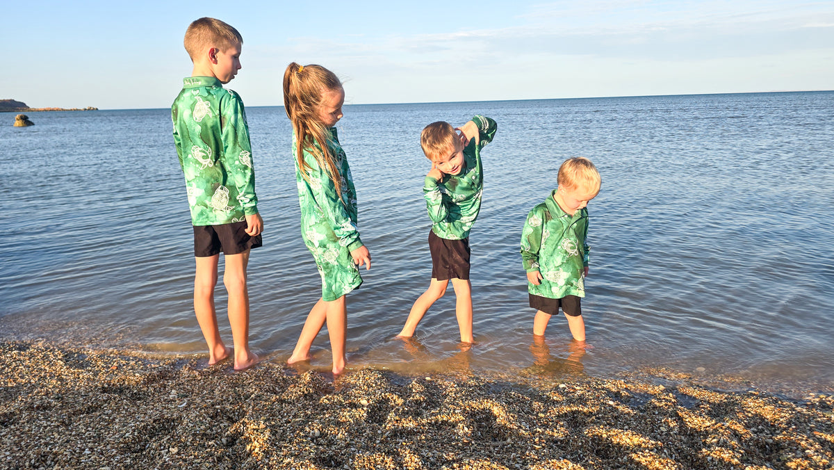 PRE ORDER - Kids Fishing Dress- Turtle Lagoon