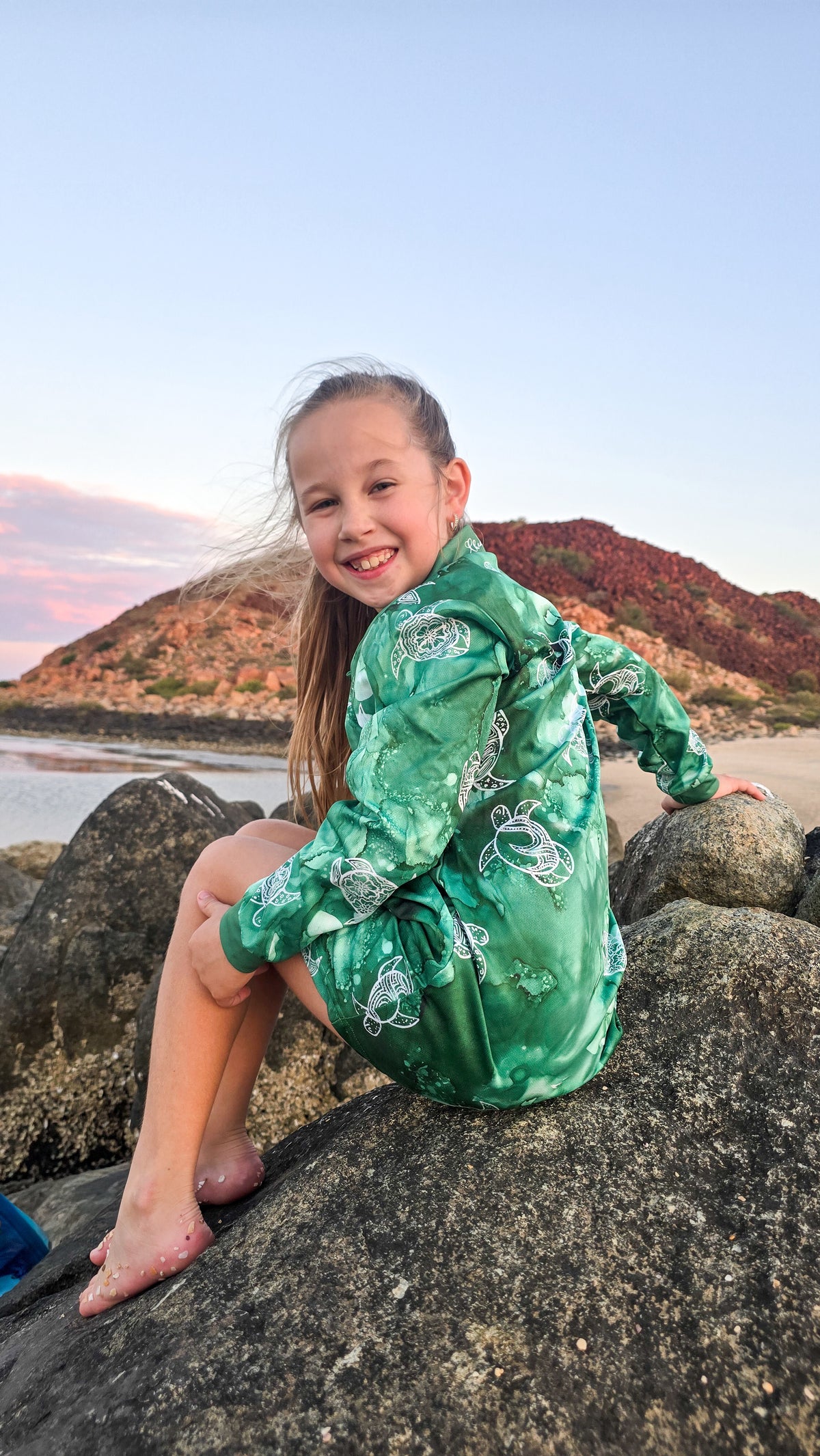 PRE ORDER - Kids Fishing Dress- Turtle Lagoon